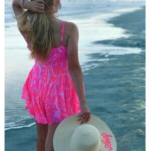 Lilly Pulitzer 'Kyla' Romper in Pink Pout Paisley Print Size 4